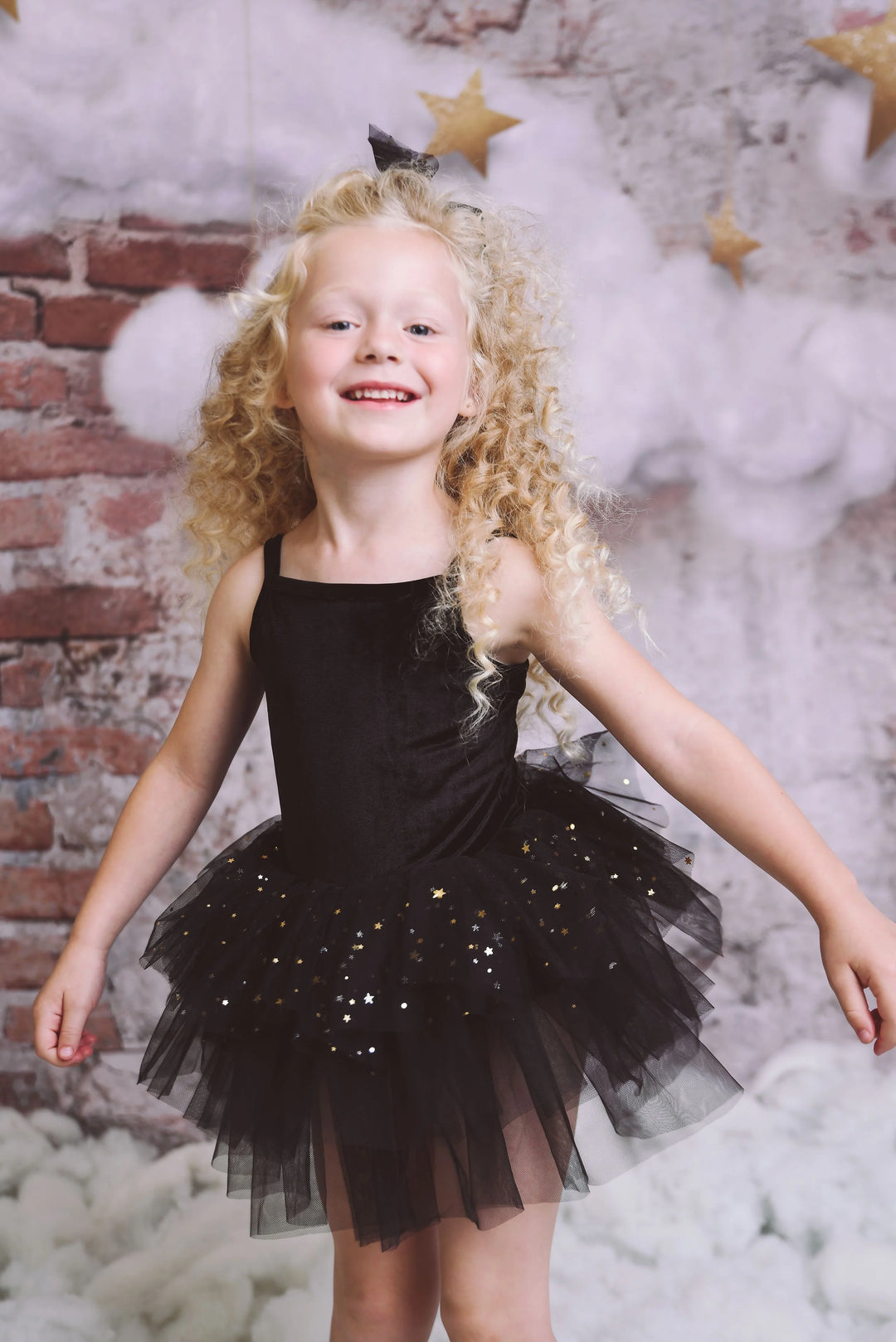 Black Velvet Celestial Tulle Ballerina Dress